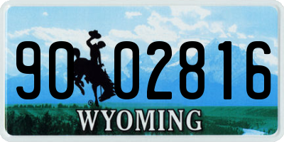WY license plate 9002816