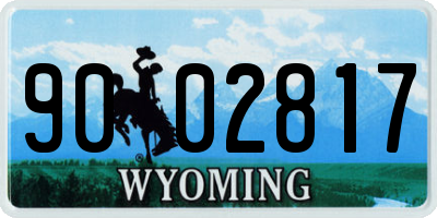 WY license plate 9002817