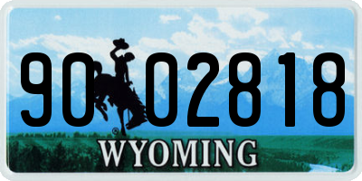 WY license plate 9002818