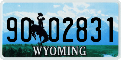 WY license plate 9002831