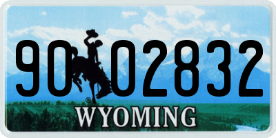 WY license plate 9002832