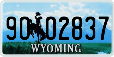 WY license plate 9002837