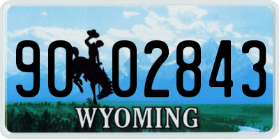WY license plate 9002843