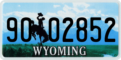 WY license plate 9002852