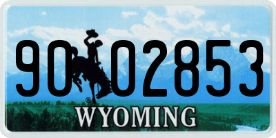 WY license plate 9002853