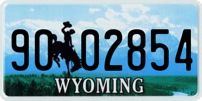 WY license plate 9002854