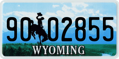 WY license plate 9002855