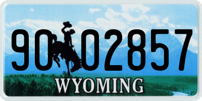 WY license plate 9002857