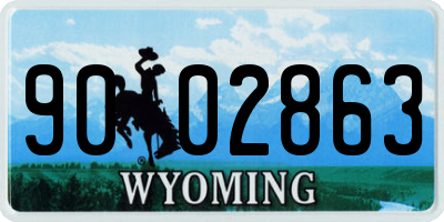 WY license plate 9002863