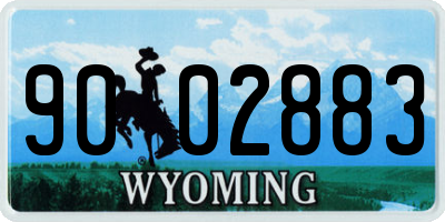 WY license plate 9002883