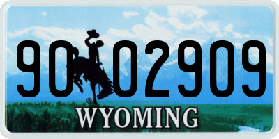 WY license plate 9002909