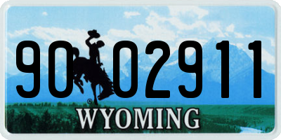 WY license plate 9002911