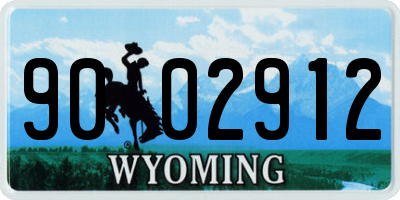 WY license plate 9002912