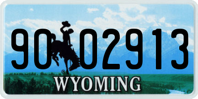 WY license plate 9002913