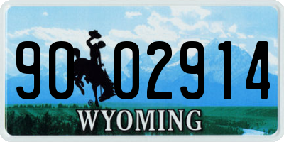 WY license plate 9002914