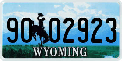 WY license plate 9002923