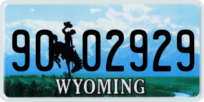 WY license plate 9002929