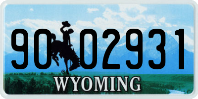 WY license plate 9002931