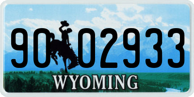 WY license plate 9002933