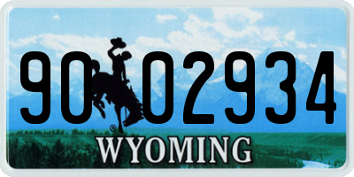 WY license plate 9002934