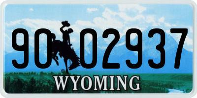 WY license plate 9002937