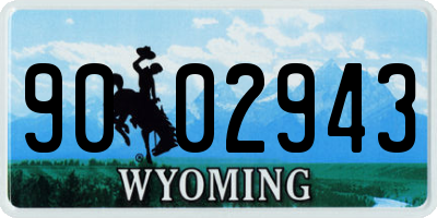 WY license plate 9002943