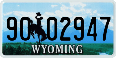 WY license plate 9002947