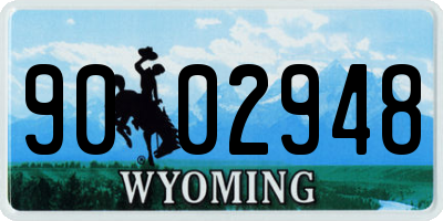 WY license plate 9002948