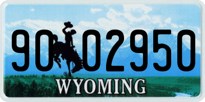 WY license plate 9002950