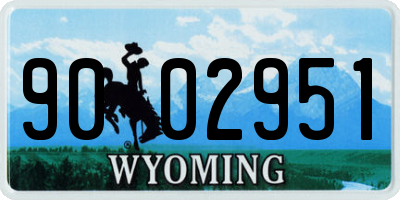 WY license plate 9002951