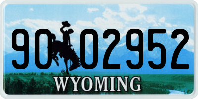 WY license plate 9002952