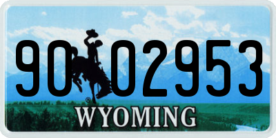 WY license plate 9002953