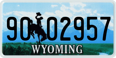 WY license plate 9002957