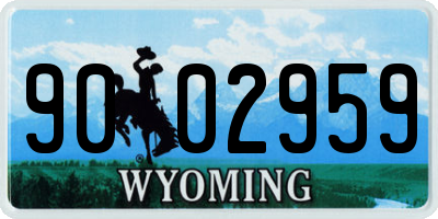 WY license plate 9002959