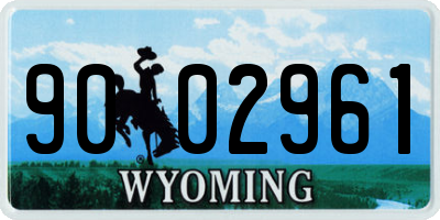 WY license plate 9002961