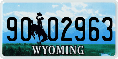 WY license plate 9002963