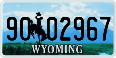 WY license plate 9002967