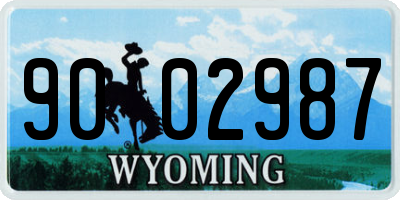 WY license plate 9002987