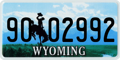 WY license plate 9002992