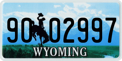 WY license plate 9002997