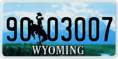 WY license plate 9003007
