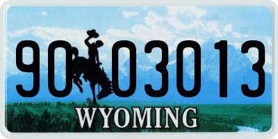 WY license plate 9003013