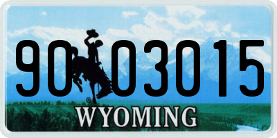 WY license plate 9003015