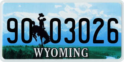 WY license plate 9003026