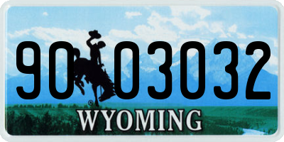 WY license plate 9003032
