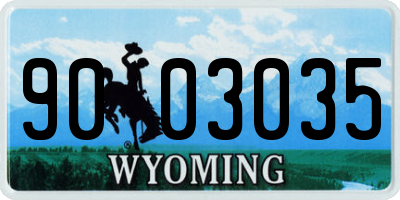 WY license plate 9003035
