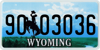 WY license plate 9003036
