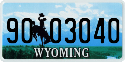 WY license plate 9003040