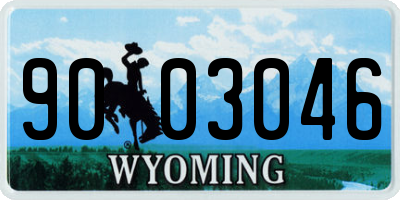 WY license plate 9003046