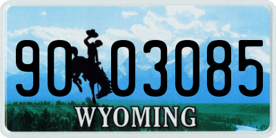 WY license plate 9003085